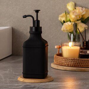 H Halston Studio Black Hand Liquid Soap Dispensers with Pump Bathroom, Kitchen